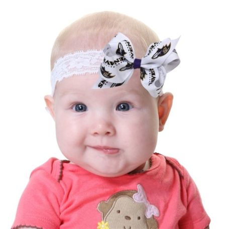 Baltimore Ravens Lace and Bow Toddler Headband