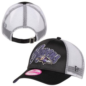 Baltimore Ravens Ladies Scripty Satin 9FORTY Adjustable Trucker Hat